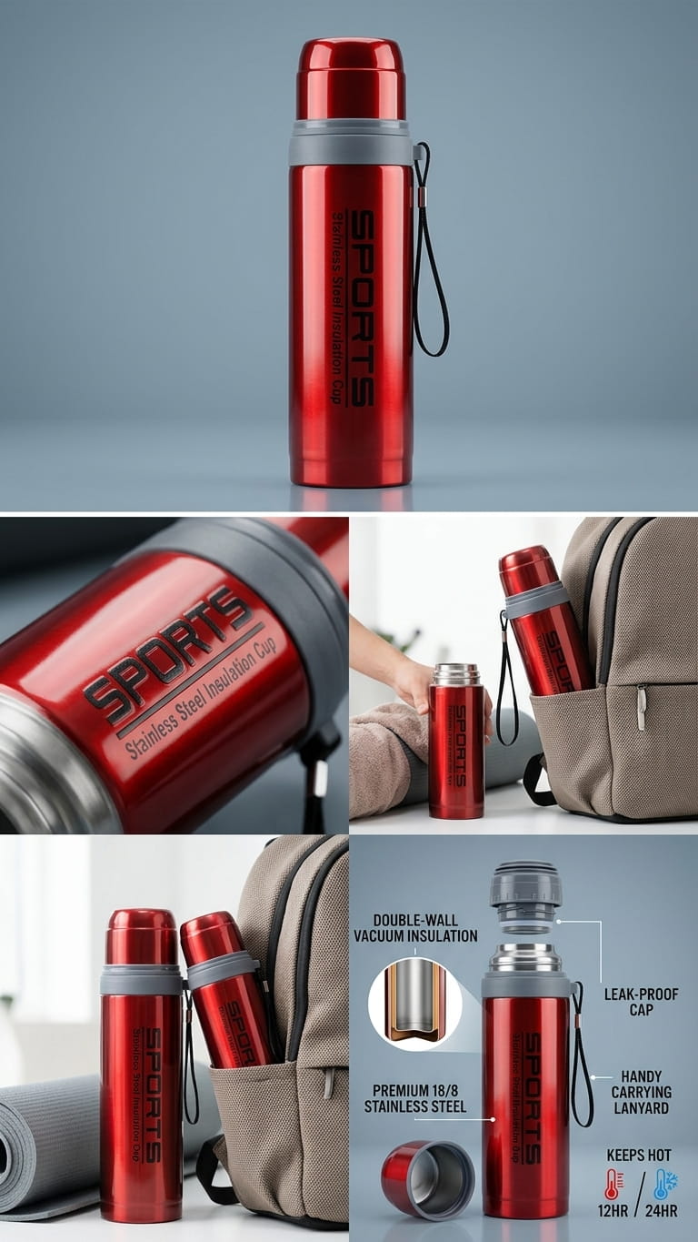 Premium Sports Stainless Steel Vacuum Bottle